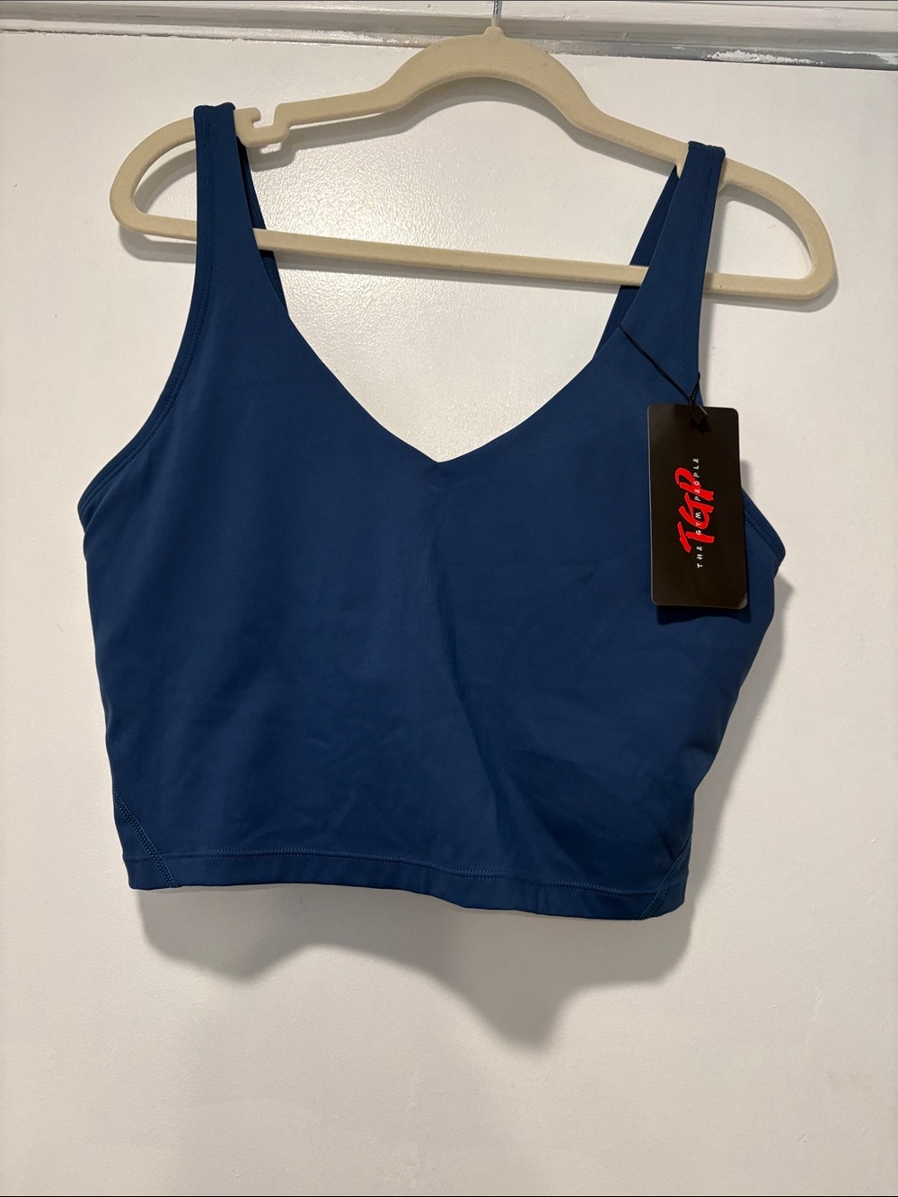 Tuff Blue V-Neck Sports Bra Crop Top